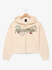 Sanrio Pompompurin Women's Cropped Zippered Hoodie - BoxLunch Exclusive
