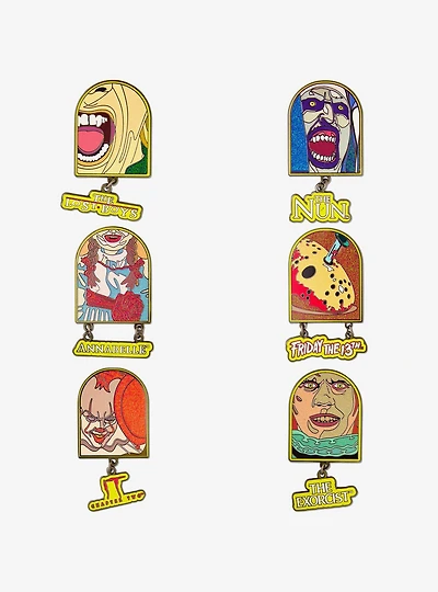 Warner Horror Movie Title Logos Mystery Enamel Pin Blind Box Series