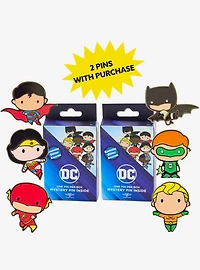 DC Comics Justice League Chibi Superheroes Mystery Enamel Pin Blind Box Series 2 Pack