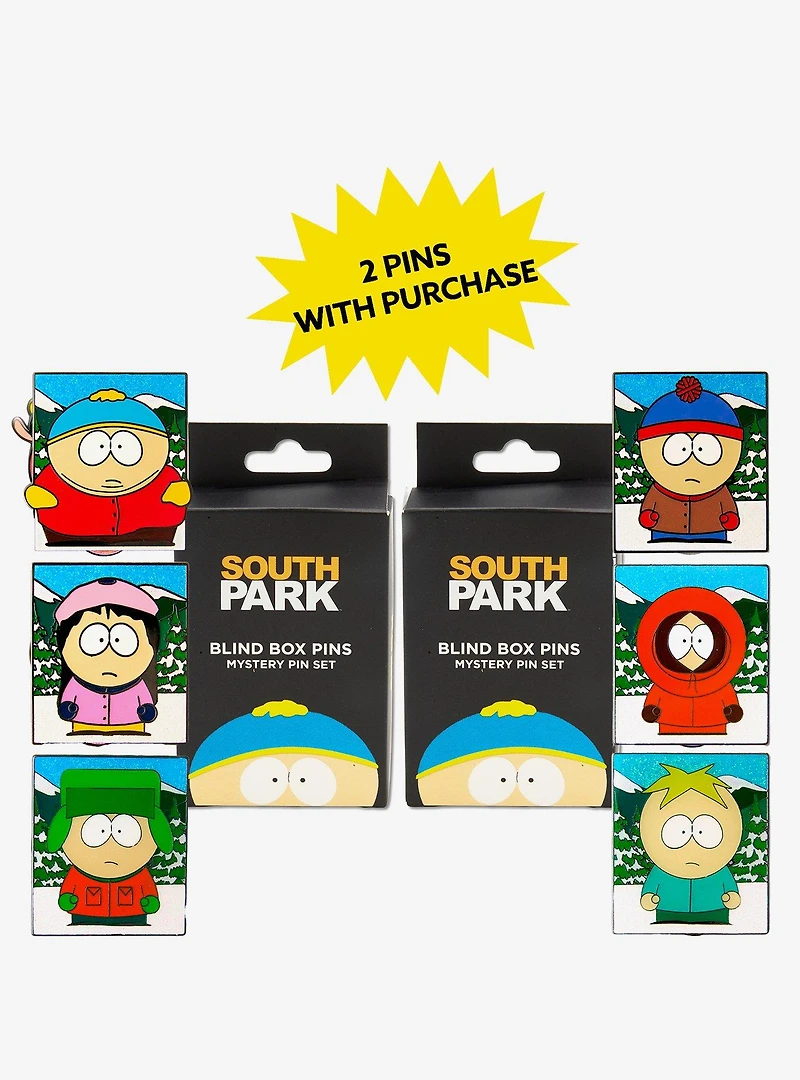 South Park Character Portraits Mystery Enamel Pin Blind Box Series 2 Pack