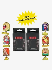 Warner Horror Movie Title Logos Mystery Enamel Pin Blind Box Series 2 Pack