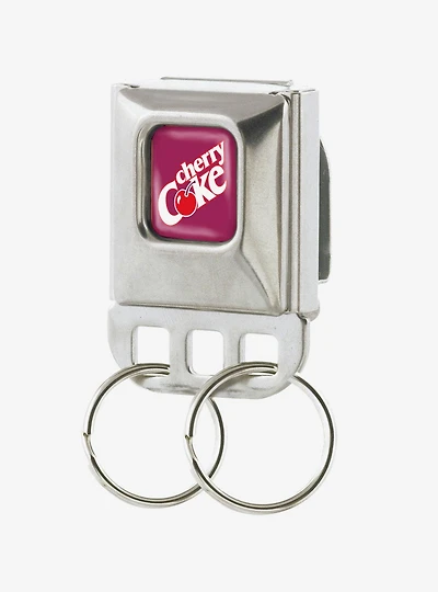 Coca-Cola Cherry Coke Logo Burgundy Seatbelt Buckle Keychain