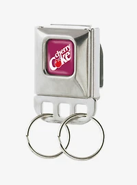 Coca-Cola Cherry Coke Logo Burgundy Seatbelt Buckle Keychain
