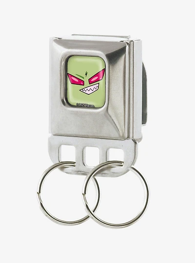 Invader Zim Face Close Up Seatbelt Buckle Keychain