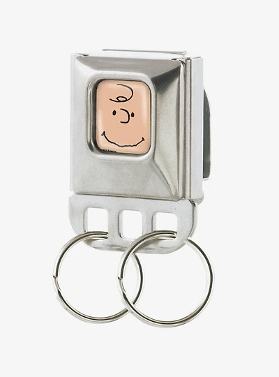 Peanuts Charlie Face Close Up Seatbelt Buckle Keychain