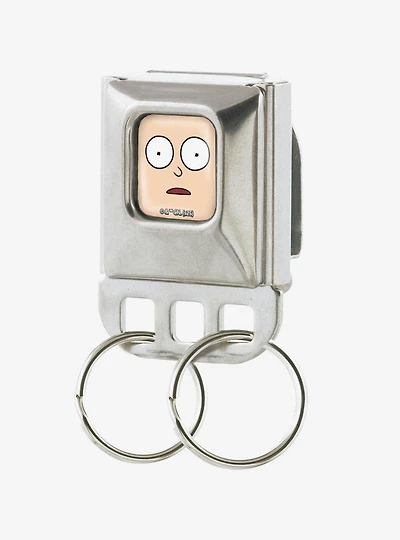 Rick and Morty Face Close Up Full Color Seatbelt Buckle Keychain