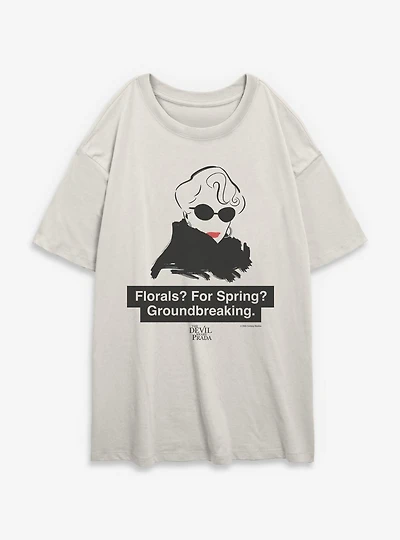 The Devil Wears Prada Florals For Spring Womens Oversized T-Shirt