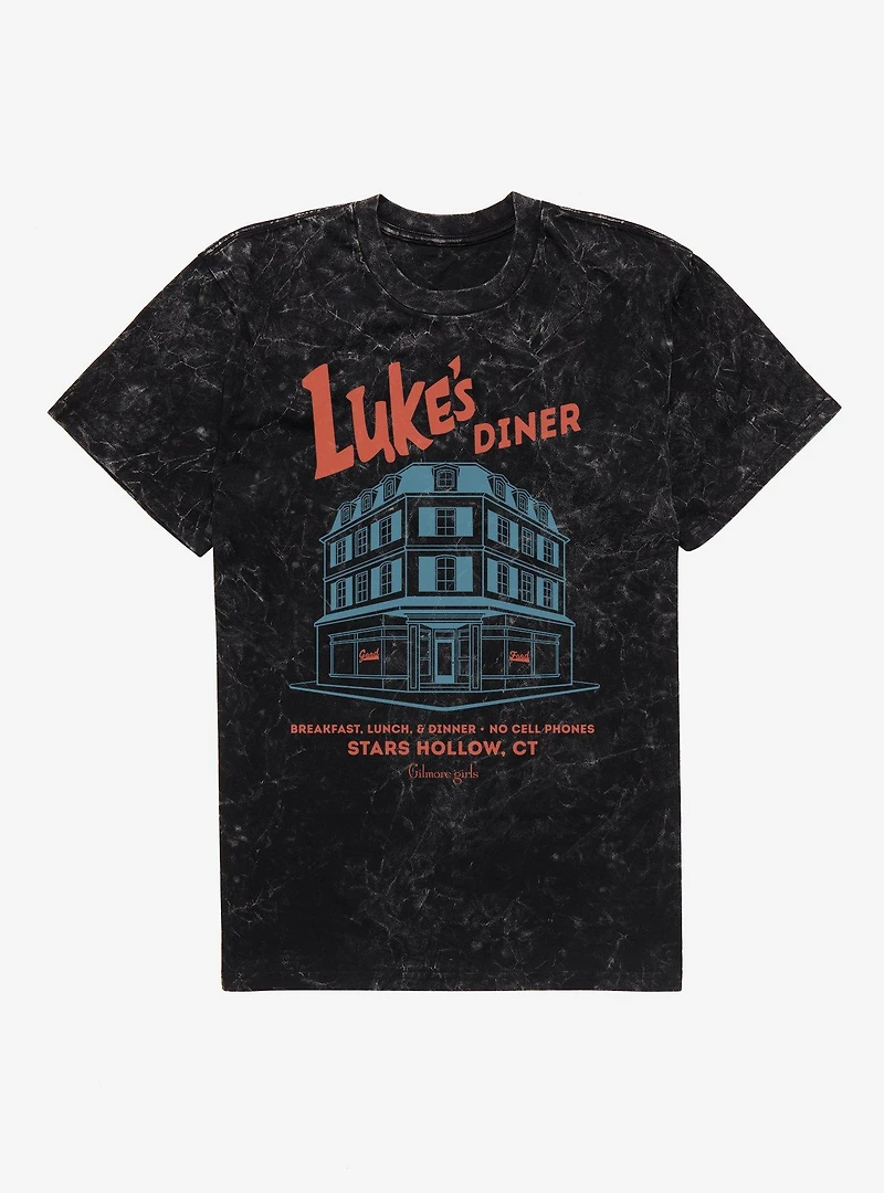 Gilmore Girls Luke's Diner No Cell Phones Mineral Wash T-Shirt