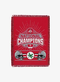 NCAA Ohio State Buckeyes 2024 FBC Peak Tapestry Throw Blanket