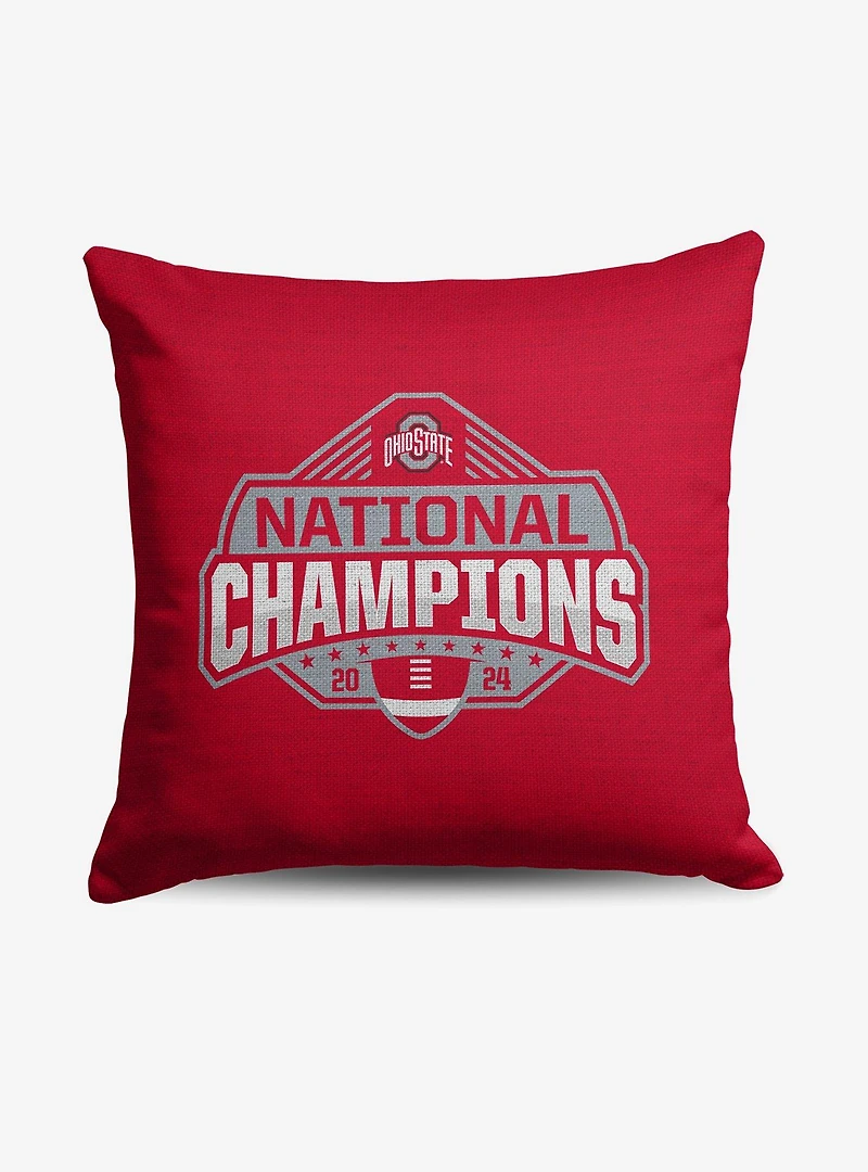 NCAA Ohio State Buckeyes 2024 FBC Champs Tapestry Throw Pillow