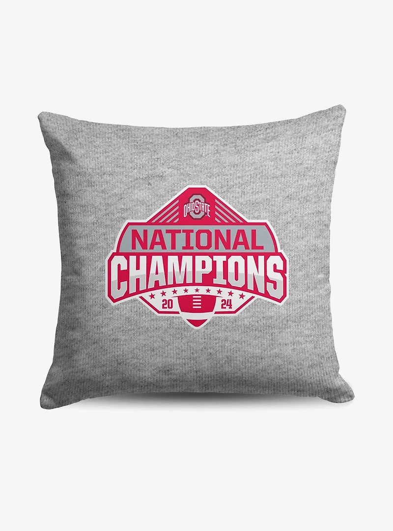 NCAA Ohio State Buckeyes 2024 FBC Champion Logo Sweatshirt Pillow