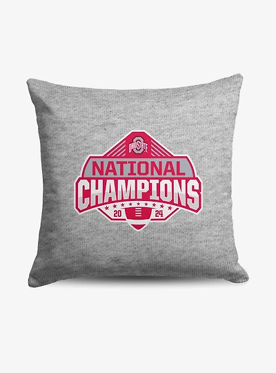 NCAA Ohio State Buckeyes 2024 FBC Champion Logo Sweatshirt Pillow