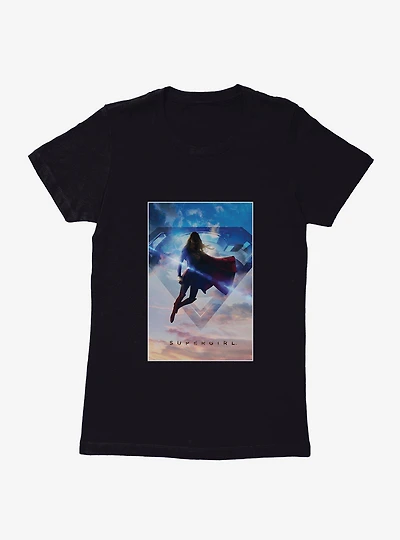Supergirl Flying Silhouette Womens T-Shirt