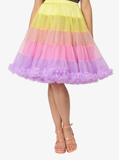Unique Vintage Sunset Ombre Plus Size Ruffled Petticoat Crinoline