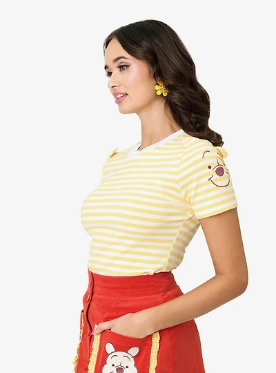 Disney Winnie the Pooh Collection by Unique Vintage Yellow Stripe Back to Basics Top