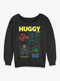 Poppy Playtime Huggy Wuggy Wants To Play Womens Slouchy Sweatshirt