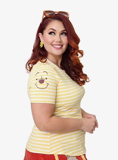 Disney Winnie the Pooh Collection by Unique Vintage Plus Yellow Stripe Back to Basics Top