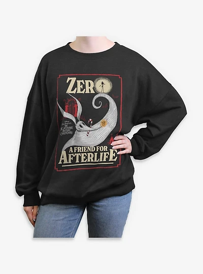 Disney The Nightmare Before Christmas Zero A Friend For Afterlife Womens Oversized Sweatshirt