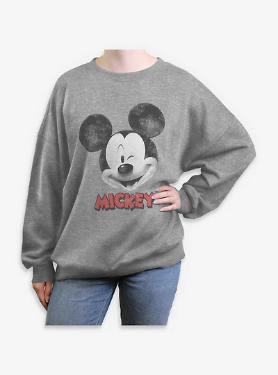 Disney Mickey Mouse Winks Womens Oversized Sweatshirt