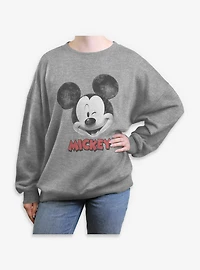 Disney Mickey Mouse Winks Womens Oversized Sweatshirt