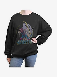 Marvel Hawkeye Pointing Bow Womens Oversized Sweatshirt