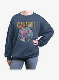 Disney Zootopia Stay Pawsitive Womens Oversized Sweatshirt