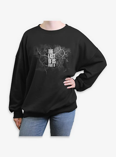 The Last Of Us Part II Logo Cordyceps Monochrome Womens Oversized Sweatshirt