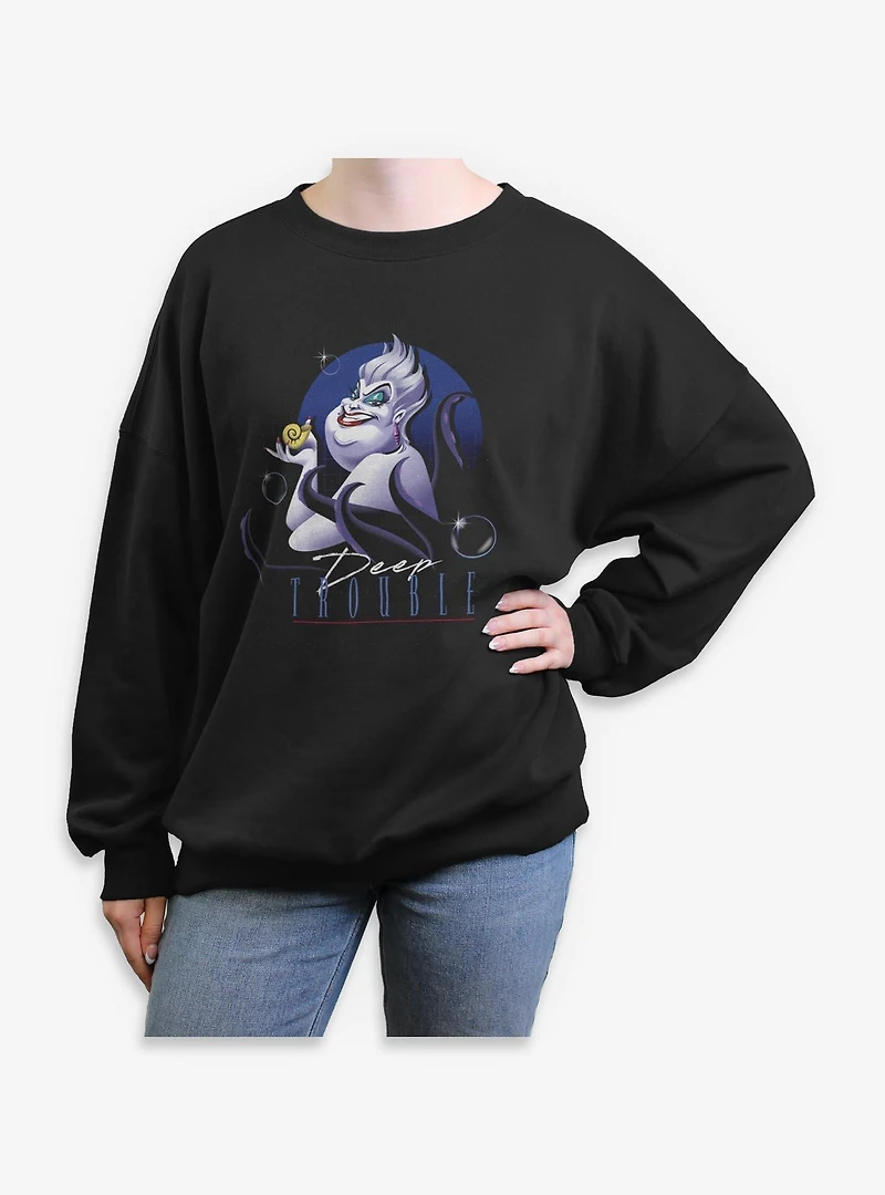 Disney Villains Ursula Deep Trouble Womens Oversized Sweatshirt