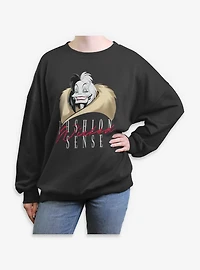 Disney Villains Cruella De Vil Wicked Fashion Sense Womens Oversized Sweatshirt