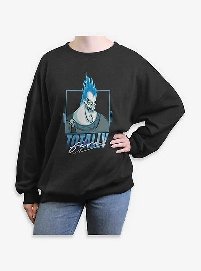 Disney Villains Hades Totally Fire Womens Oversized Sweatshirt