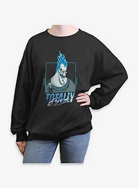 Disney Villains Hades Totally Fire Womens Oversized Sweatshirt