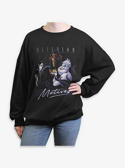 Disney Villains Ulterior Motives Womens Oversized Sweatshirt