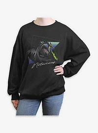 Disney Villains Maleficient Dragon Notorious Womens Oversized Sweatshirt
