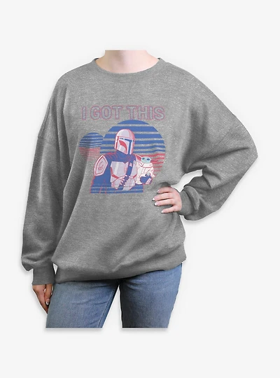 Star Wars The Mandalorian I Got This Stripes Womens Oversized Sweatshirt