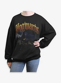 Harry Potter Hogwarts Castle At Night Womens Oversized Sweatshirt