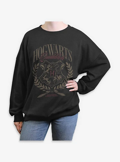 Harry Potter Quidditch Hogwarts Crest Womens Oversized Sweatshirt