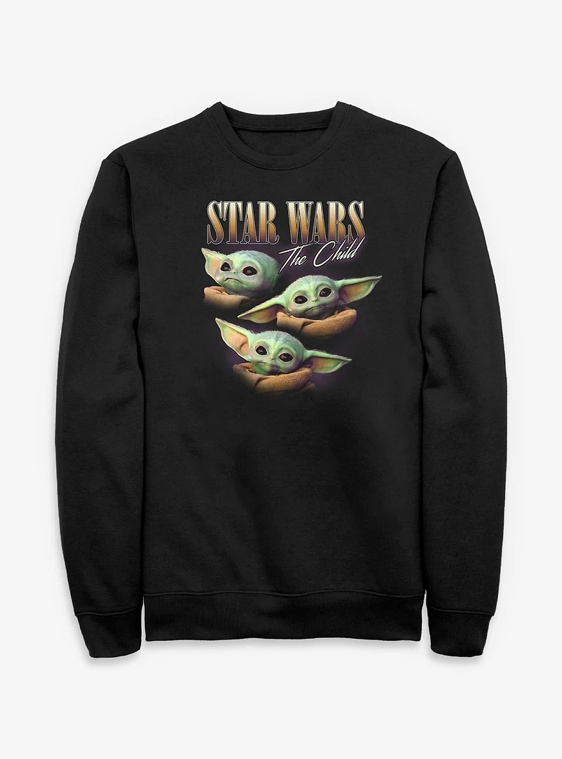 Star Wars The Mandalorian Child Grogu Face Collage Sweatshirt