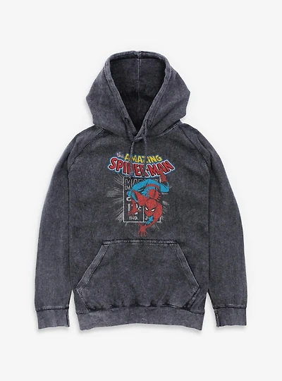 Marvel The Amazing Spiderman Stamp Mineral Wash Hoodie
