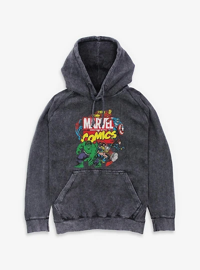 Marvel Comics Classic Logo Avengers Mineral Wash Hoodie