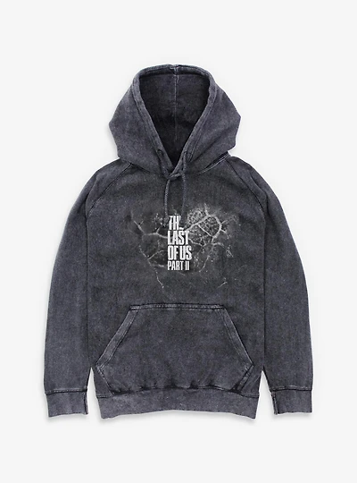 The Last Of Us Part II Logo Cordyceps Monochrome Mineral Wash Hoodie