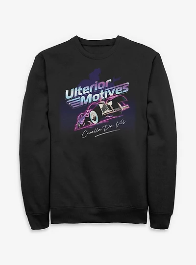 Disney Villains Cruella De Vil Ulterior Motives Car Sweatshirt