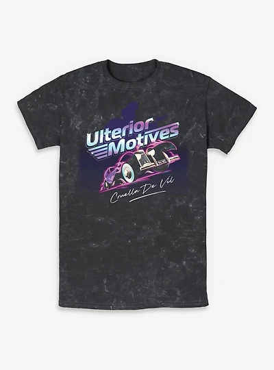 Disney Villains Cruella De Vil Ulterior Motives Car Mineral Wash T-Shirt