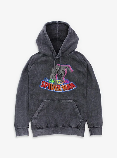Marvel The Amazing Spiderman Visuals Mineral Wash Hoodie