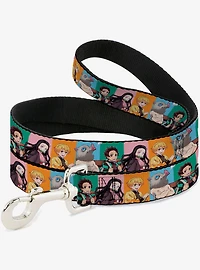 Demon Slayer Four Character Group Pose Blocks Multi Dog Leash