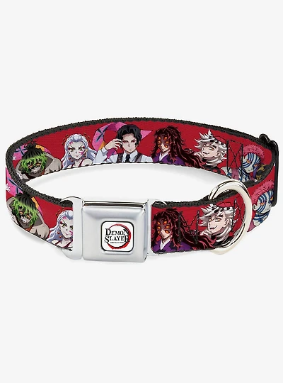 Demon Slayer Eight Demons Poses Red Seatbelt Buckle Dog Collar