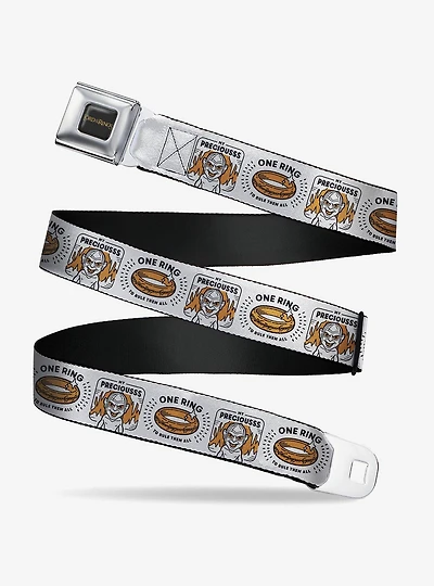 the Lord of Rings My Precious Gollum & One Ring Doodle Seatbelt Buckle Belt