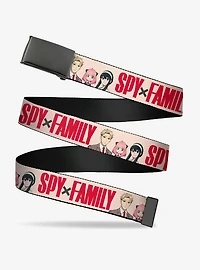 Spy x Family Forger Group Pose & Logo Red Clamp Buckle Belt