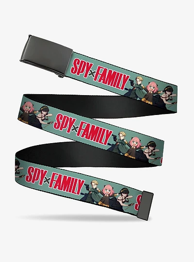 Spy x Family Forger Group Action Pose & Logo Sage Clamp Buckle Belt