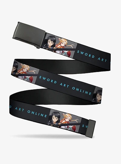 Sword Art Online Kirito & Asuna Swords Pose Logo Clamp Buckle Belt