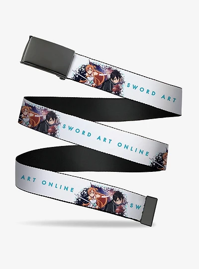 Sword Art Online Asuna & Kirito Action Pose & Logo Clamp Buckle Belt